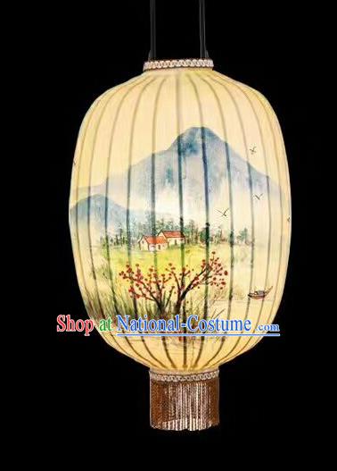 Chinese Traditional Ink Painting Plum Blossom Lantern Handmade New Year Palace Lanterns