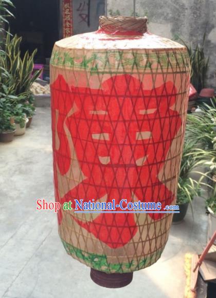 Chinese Traditional Hanging Lantern Handmade Bamboo Weaving Painting Palace Lanterns