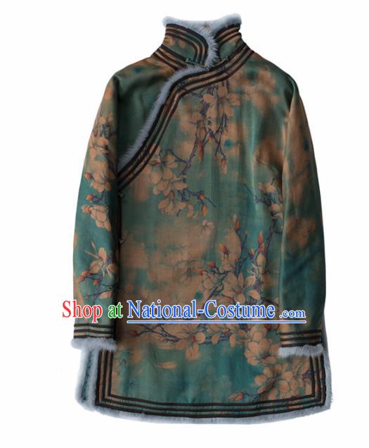 Chinese Traditional National Costume Tang Suit Upper Outer Garment Watered Gauze Blouse for Women