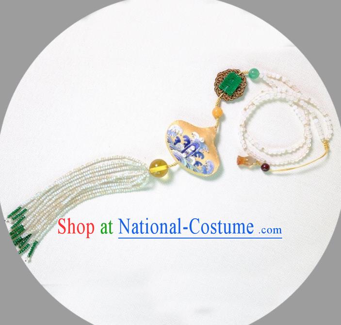 Chinese Traditional Accessories Classical Embroidered Tassel Necklace for Women