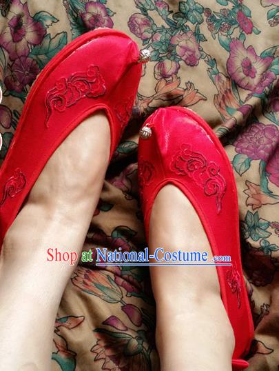 Chinese Ancient Princess Wedding Red Shoes Traditional Cloth Shoes Hanfu Shoes Embroidered Shoes for Women