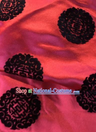 Chinese Traditional Buddhism Round Pattern Design Red Brocade Silk Fabric Tibetan Robe Fabric Asian Material