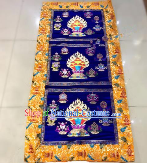 Chinese Traditional Buddhism Royalblue Brocade Decoration Vajrayana Buddhist Altar Table Cloth