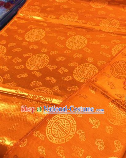 Chinese Traditional Buddhism Clouds Pattern Design Golden Brocade Silk Fabric Tibetan Robe Satin Fabric Asian Material