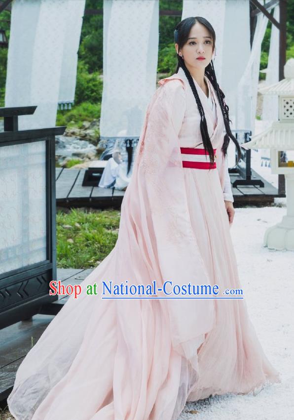 Chinese Ancient Swordswoman Hanfu Dress Traditional Sui Dynasty Empress Dugu Embroidered Historical Costume for Women