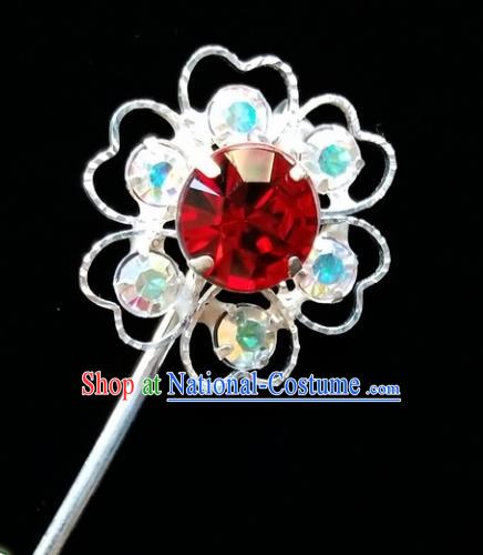 Chinese Ancient Princess Crystal Plum Blossom Hairpins Traditional Peking Opera Artiste Headwear for Women