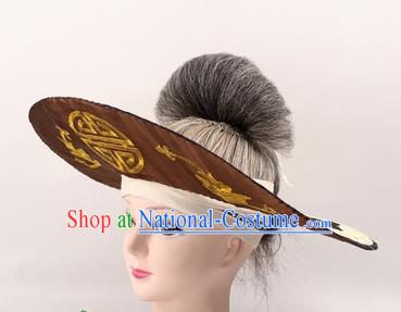 Chinese Ancient Fishermen Brown Hat Traditional Peking Opera Old Male Headwear for Men