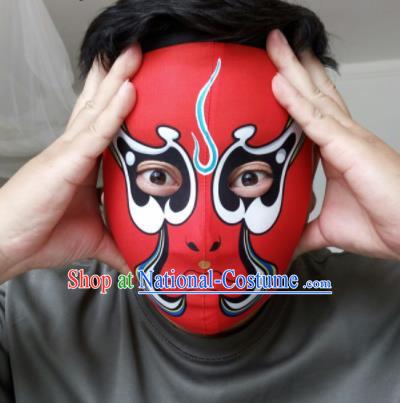 Chinese Traditional Sichuan Opera Face Changing Red Masks Handmade Painting Facial Makeup