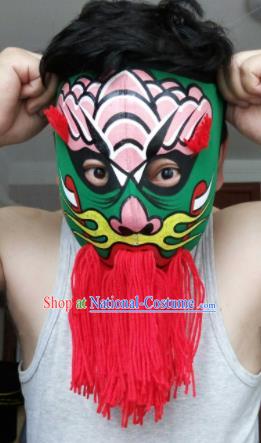 Chinese Traditional Sichuan Opera Prop Face Changing Red Tassel Masks Handmade Painting Facial Makeup