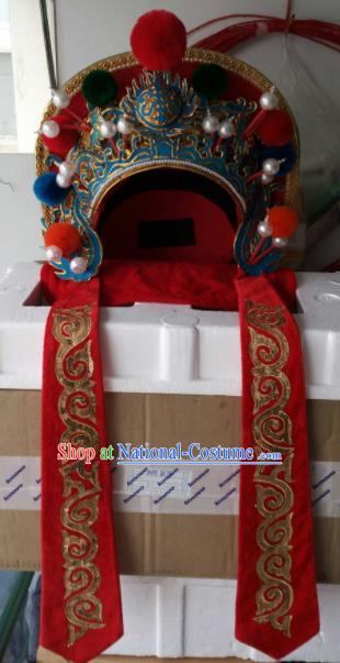 Chinese Traditional Sichuan Opera Headwear Face Changing Hat Handmade Helmet for Men