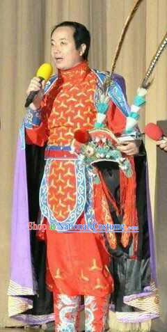 Chinese Beijing Opera Red Clothing Traditional Sichuan Opera Face Changing Costume for Men