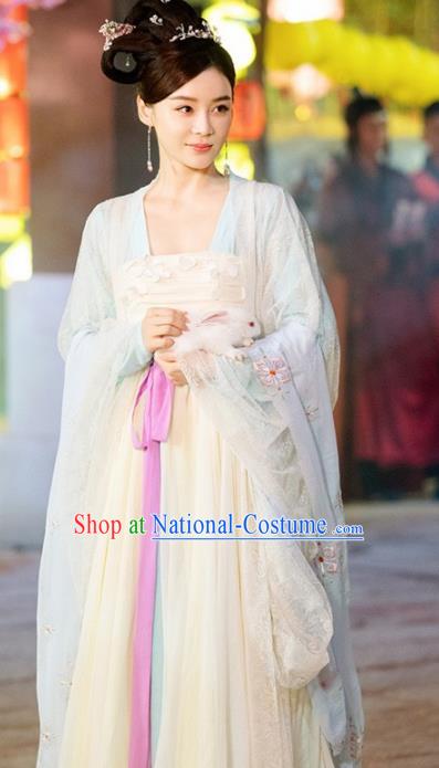 Traditional Chinese Tang Dynasty Imperial Concubine Embroidered Hanfu Dress Ancient Court Lady Replica Costume for Women