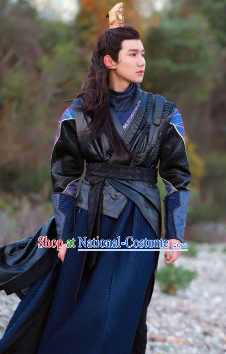 Traditional Chinese Drama Swordsman Hanfu Clothing Ancient Young Hero Knight Replica Costume for Men