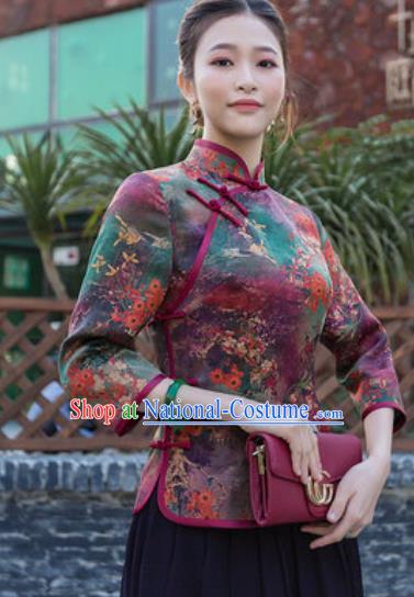 Chinese Traditional Tang Suit Upper Outer Garment Qipao Dress Blouse National Costume for Women