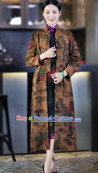 Chinese Traditional Tang Suit Dust Coat National Costume Outer Garment for Women