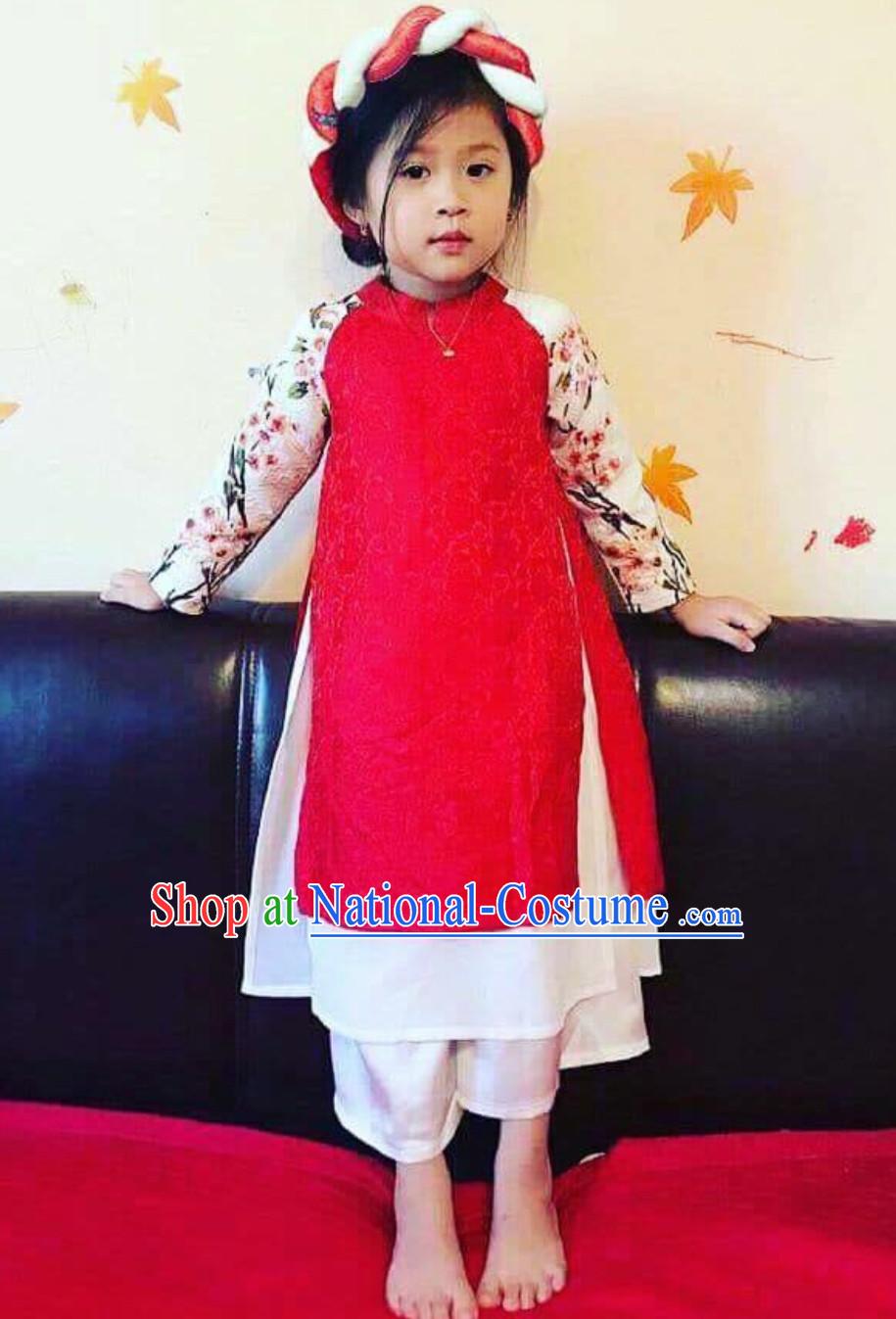 Classical Traditional Vietnam Clothing Complete Set for Children