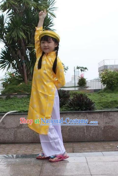 Classical Traditional Vietnam Clothing Complete Set for Children