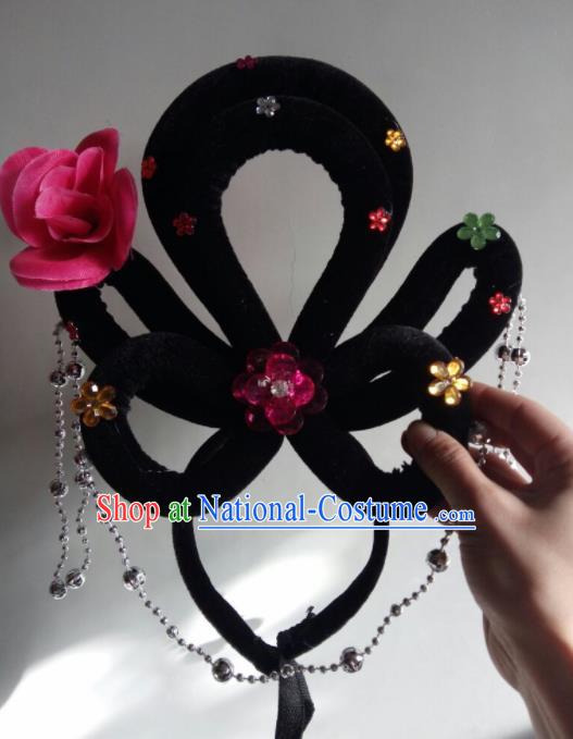 Chinese Traditional Beijing Opera Diva Headwear Ancient Peri Wigs Hair Clasp for Women