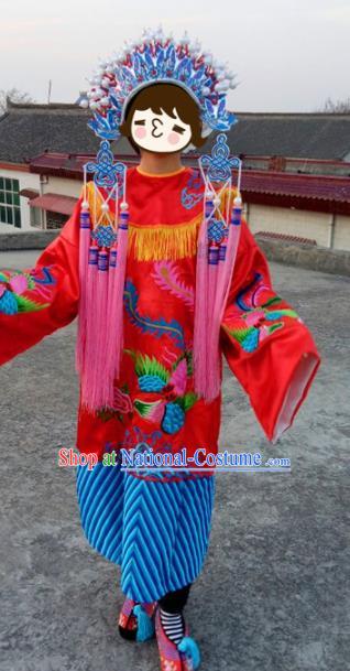 Chinese Traditional Beijing Opera Embroidered Costume Ancient Imperial Concubine Hanfu Dress for Women