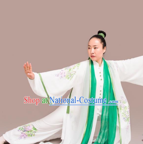 Chinese Traditional Kung Fu Costume Martial Arts Competition Tai Chi Printing Clothing for Women