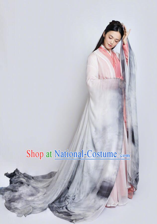 Traditional Chinese Spring Festival Gala Dance Hanfu Dress Ancient Peri Replica Costume for Women