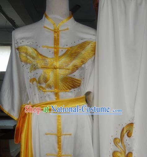 Chinese Traditional Kung Fu Costume Martial Arts Tai Chi Embroidered Eagle Clothing for Women