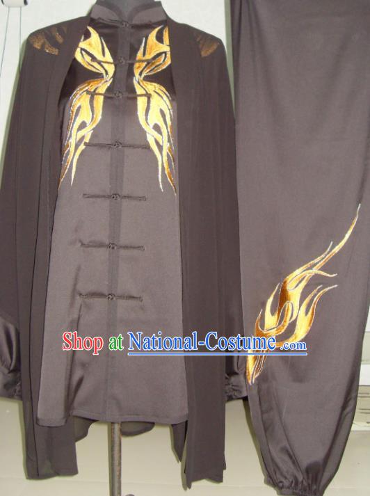 Chinese Traditional Kung Fu Competition Costume Tai Chi Martial Arts Black Clothing for Men