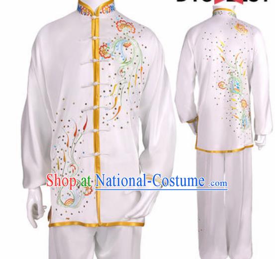 Chinese Traditional Kung Fu Competition Costume Martial Arts Tai Chi Embroidered Phoenix Clothing for Women