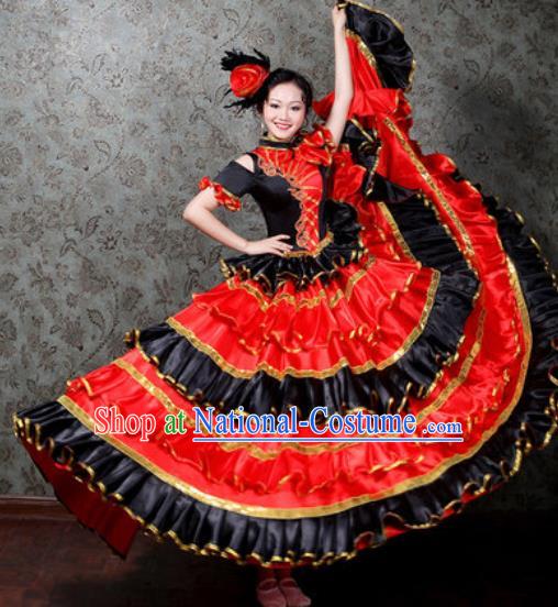 Chinese Traditional Spring Festival Gala Dance Costume Opening Dance Stage Performance Big Swing Dress for Women