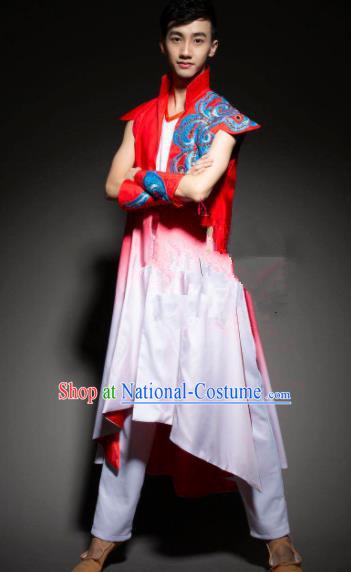 Chinese Traditional Ethnic Dance Costume Mongolian Nationality Folk Dance Stage Performance Clothing for Men