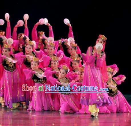 Chinese Traditional Ethnic Dance Costume Uigurian Dance Stage Performance Clothing for Women