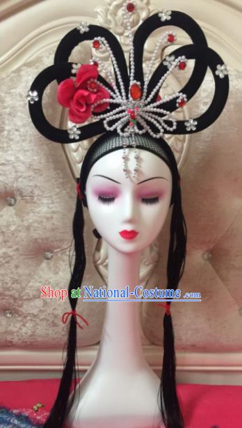 Chinese Traditional Beijing Opera Wig Sheath Peking Opera Peri Hair Accessories for Women