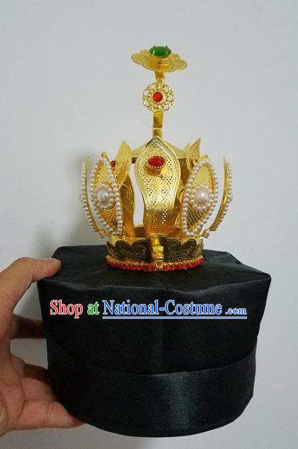 Chinese Traditional Taoism Headwear National Taoist Priest Bagua Hat Hairdo Crown for Men