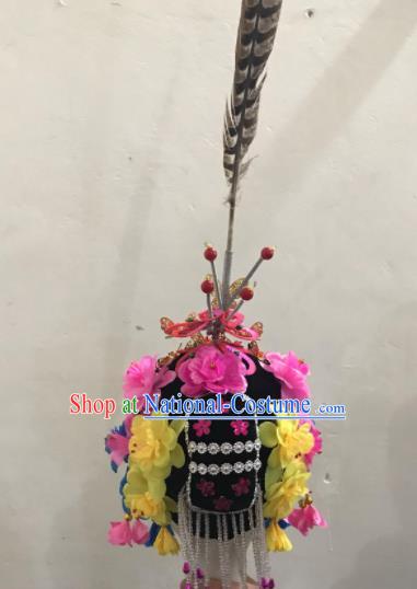 Chinese Traditional Beijing Opera Feather Headwear Peking Opera Diva Hair Accessories for Women