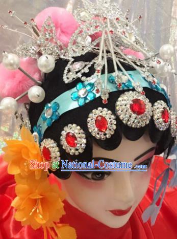 Chinese Traditional Beijing Opera Wigs and Hairpins Headwear Peking Opera Diva Hair Accessories for Women