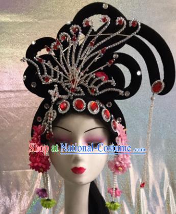 Chinese Traditional Beijing Opera Imperial Consort Wigs and Hairpins Peking Opera Peri Hair Accessories for Women