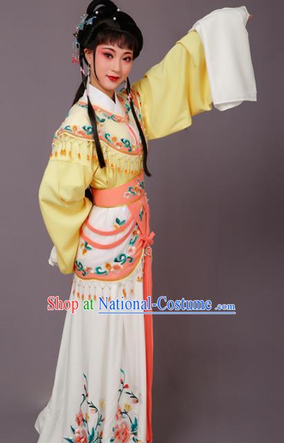 Chinese Traditional Beijing Opera Hua Dan Costume Peking Opera Princess Yellow Dress for Women