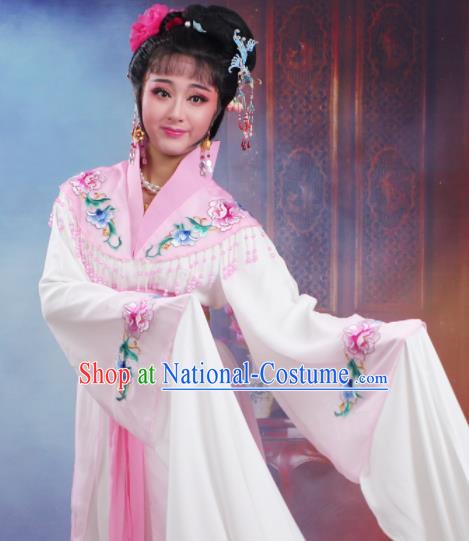 Chinese Traditional Huangmei Opera Nobility Lady Embroidered Pink Dress Beijing Opera Hua Dan Costume for Women