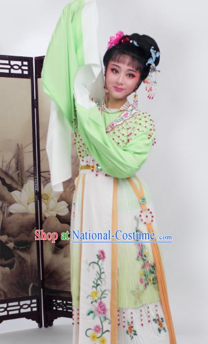 Chinese Traditional Huangmei Opera Princess Green Dress Beijing Opera Hua Dan Costume for Women