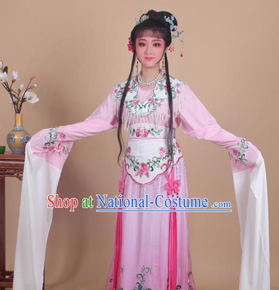 Chinese Traditional Huangmei Opera Nobility Lady Embroidered Pink Dress Beijing Opera Hua Dan Costume for Women