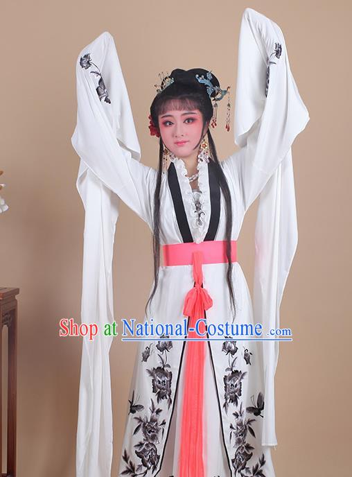 Chinese Traditional Shaoxing Opera Embroidered Black Peony Dress Beijing Opera Hua Dan Costume for Women