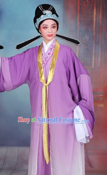 Chinese Traditional Peking Opera Scholar Purple Robe Beijing Opera Niche Costume for Men