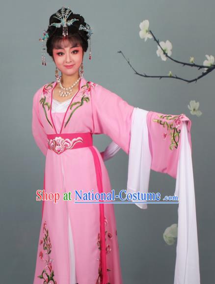 Chinese Traditional Huangmei Opera Princess Embroidered Pink Dress Beijing Opera Hua Dan Costume for Women