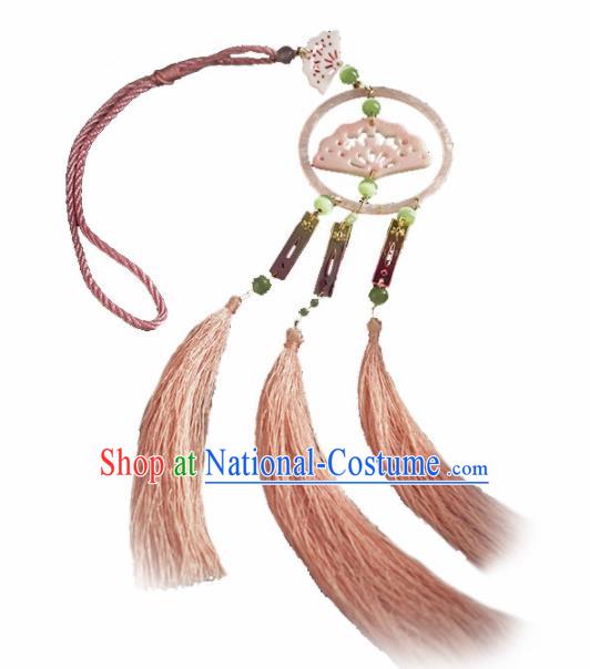 Chinese Traditional Waist Accessories Ancient Princess Pink Tassel Pendant for Women