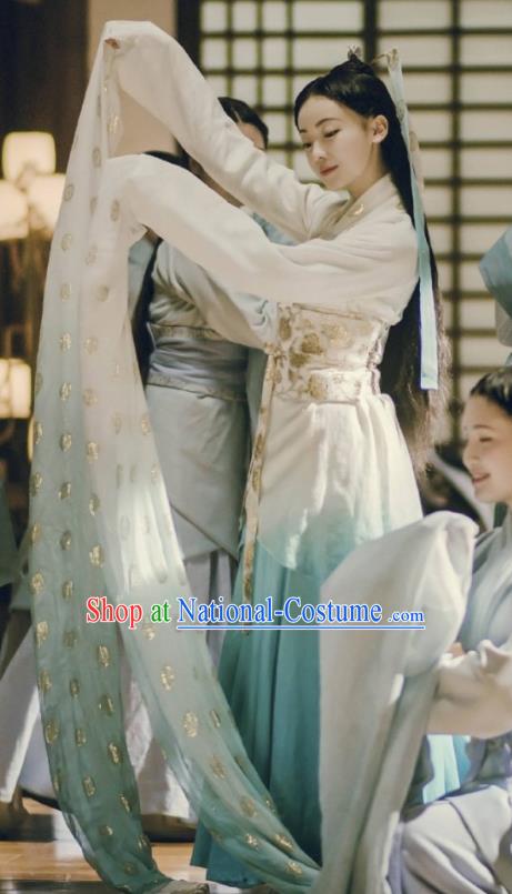 The Lengend of Haolan Ancient Chinese Warring States Period Nobility Lady Historical Costume and Headpiece for Women