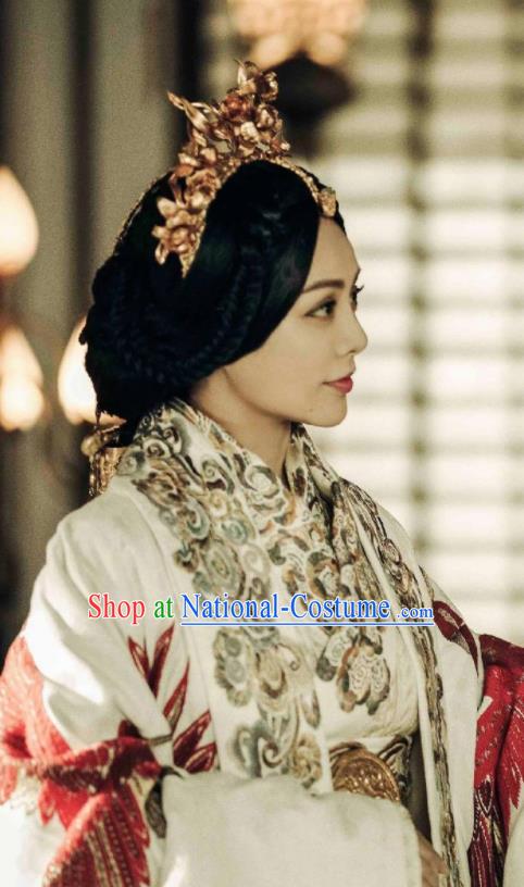 Chinese Ancient Hanfu Dress The Lengend of Haolan Warring States Period Imperial Empress Historical Costume and Headpiece for Women