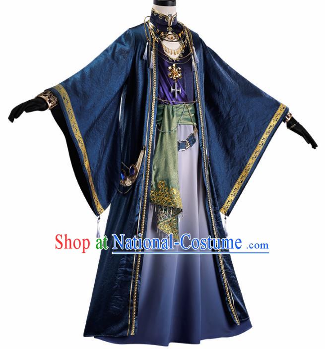 Chinese Traditional Cosplay Knight Nobility Childe Costume Ancient Swordsman Hanfu Clothing for Men