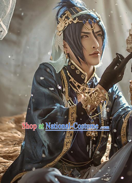 Chinese Traditional Cosplay Knight Nobility Childe Costume Ancient Swordsman Hanfu Clothing for Men