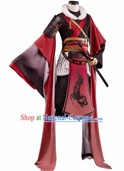 Chinese Traditional Cosplay Swordsman Costume Ancient Knight Hanfu Clothing for Men