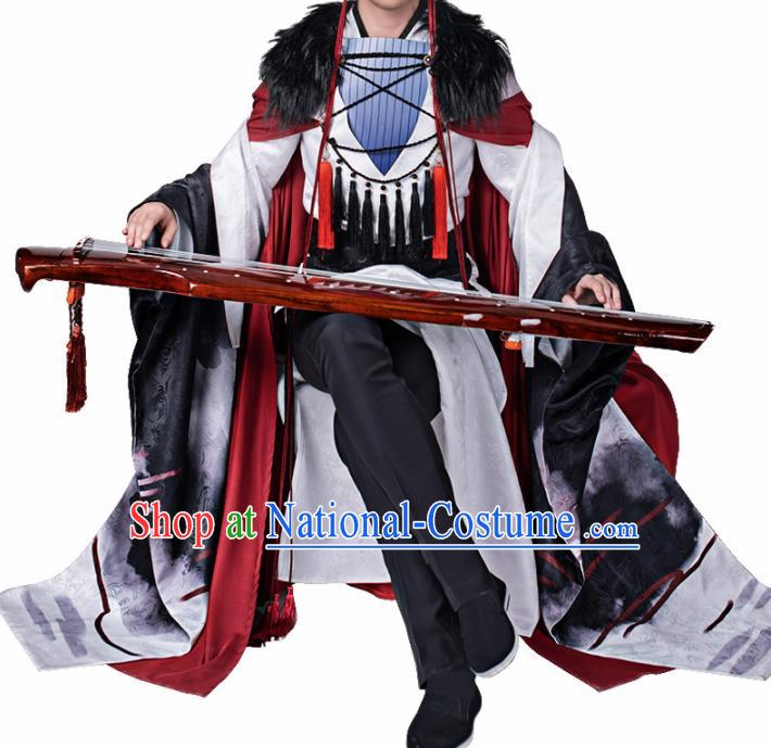 Chinese Traditional Cosplay Swordsman Costume Ancient Knight Hero Hanfu Clothing for Men